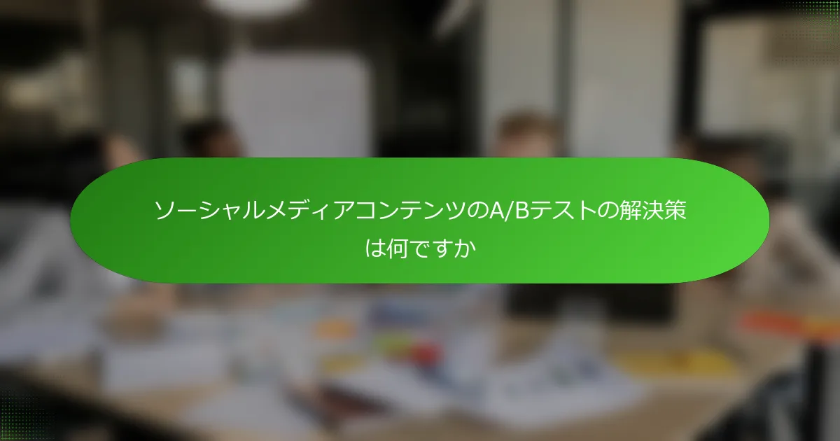 ソーシャルメディアコンテンツのA/Bテストの解決策は何ですか