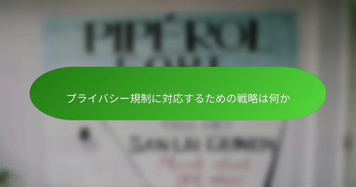 プライバシー規制に対応するための戦略は何か