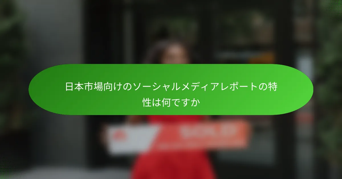 日本市場向けのソーシャルメディアレポートの特性は何ですか