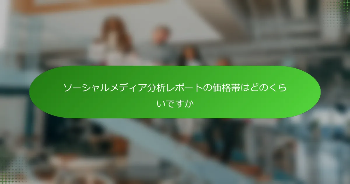 ソーシャルメディア分析レポートの価格帯はどのくらいですか