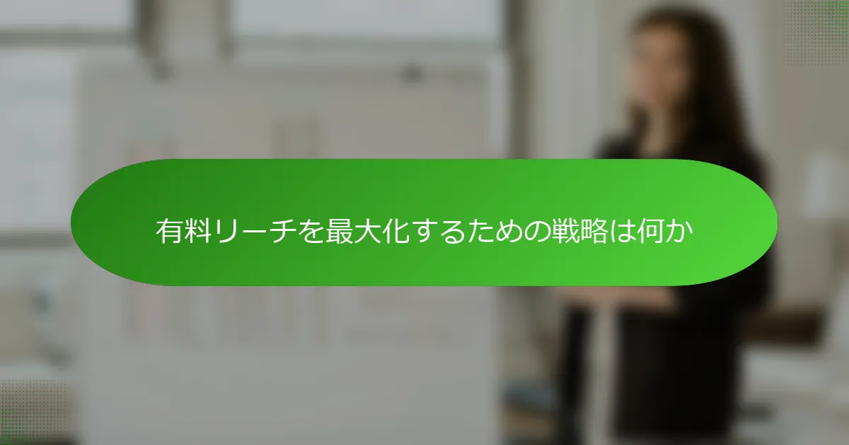 有料リーチを最大化するための戦略は何か